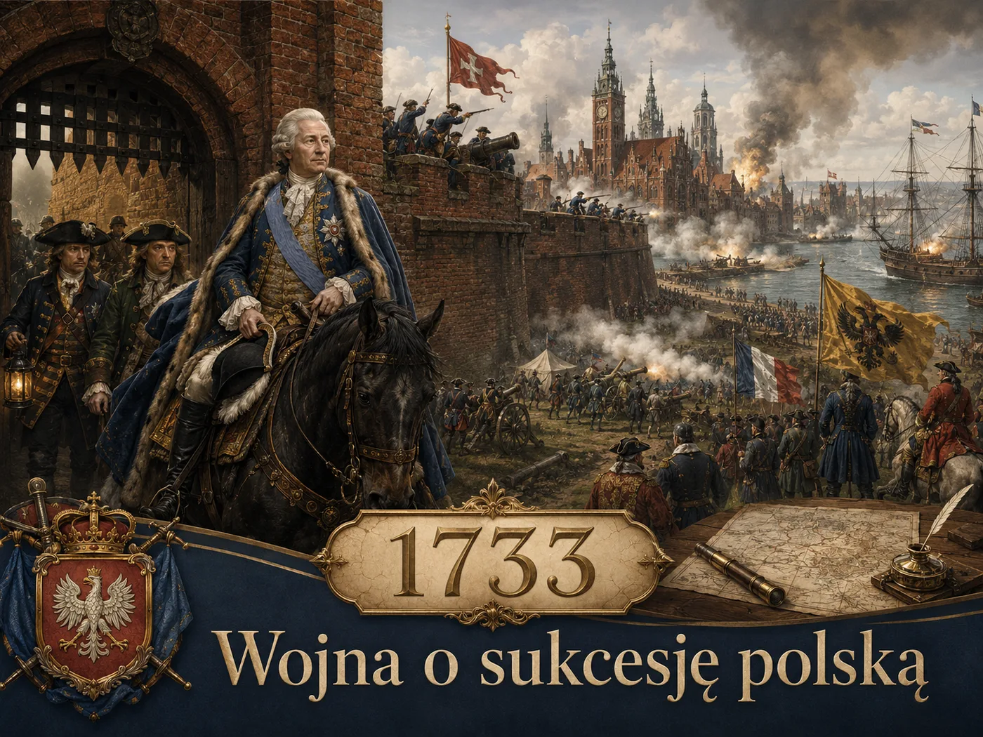 Wojna o sukcesję polską 1733 — oblężenie Gdańska bronionego przez zwolenników Stanisława Leszczyńskiego; król zmuszony do ucieczki z kraju.